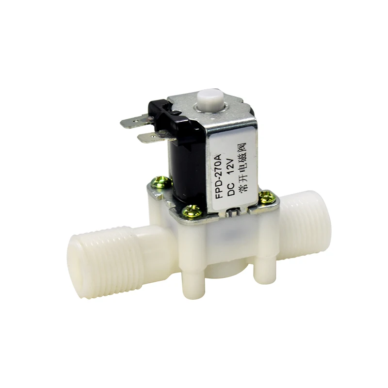 

FGHGF Brand Free shipping New 1/2" Plastic solenoid valve 12Vdc Normally open ,water valve,wholesale is morn cheap