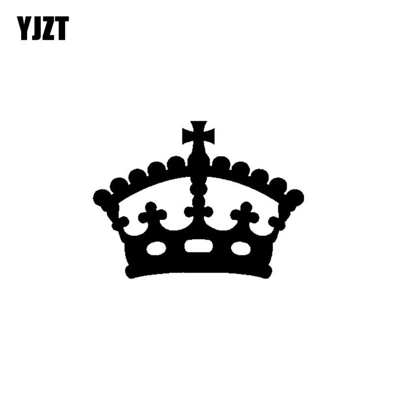 YJZT 12.7CM*9.6CM Cross Crown Vinyl Car Decal Sticker Black/Silver C13