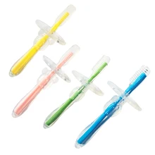 1 шт., силиконовый Прорезыватель для обучения детей, зубная щетка, зубная щетка для младенцев, зубная щетка для новорожденных, чистые зубные щетки для ухода за полостью рта