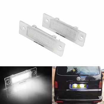 

ANGRONG 2x LED License Number Plate Light White For VW Transporter T5 Caddy Jetta Passat Superb(CA239)