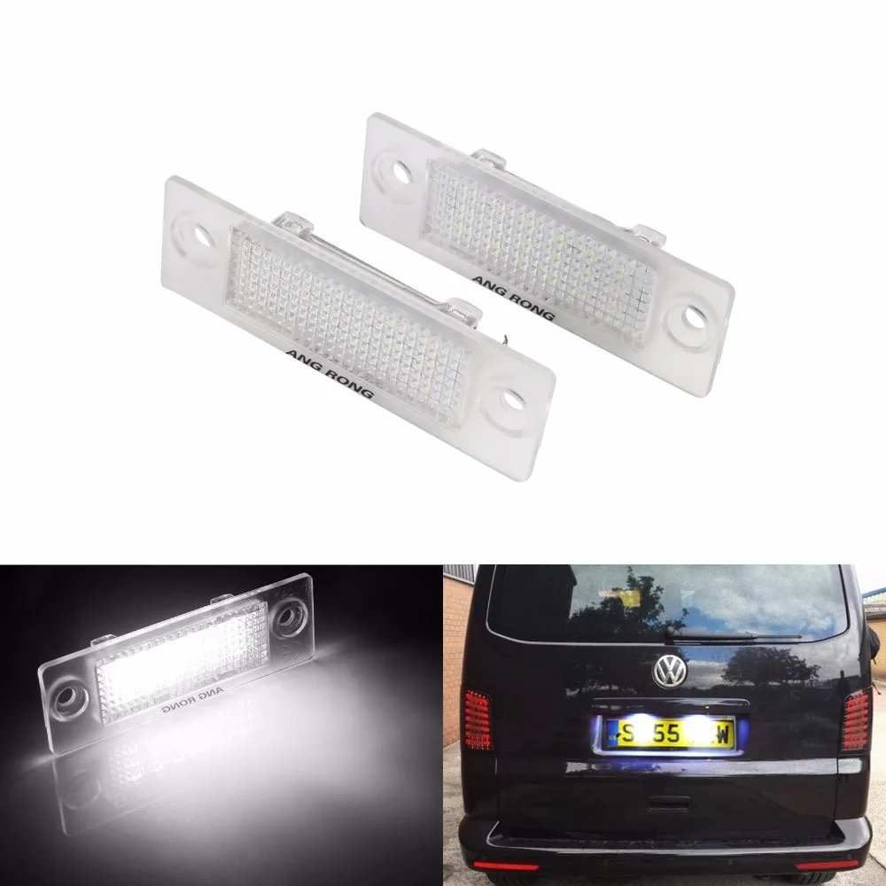 ANGRONG 2x Светодиодный светильник для номерного знака белый VW Transporter T5 Caddy Jetta Passat