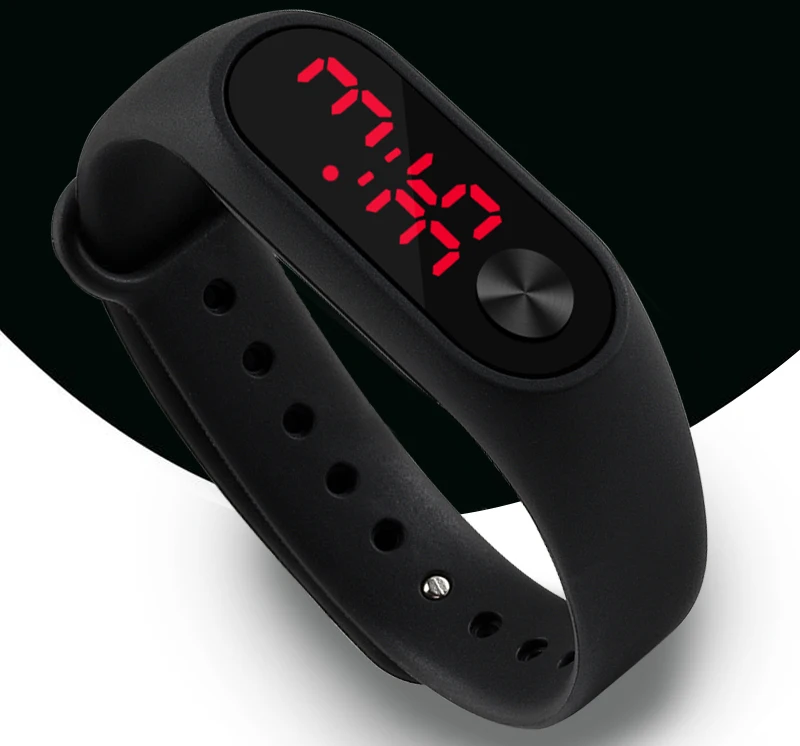 Модный уличный простой спортивный Красный светодиодный цифровой браслет часы для мужчин и женщин красочные силиконовые часы для детей наручные часы подарок