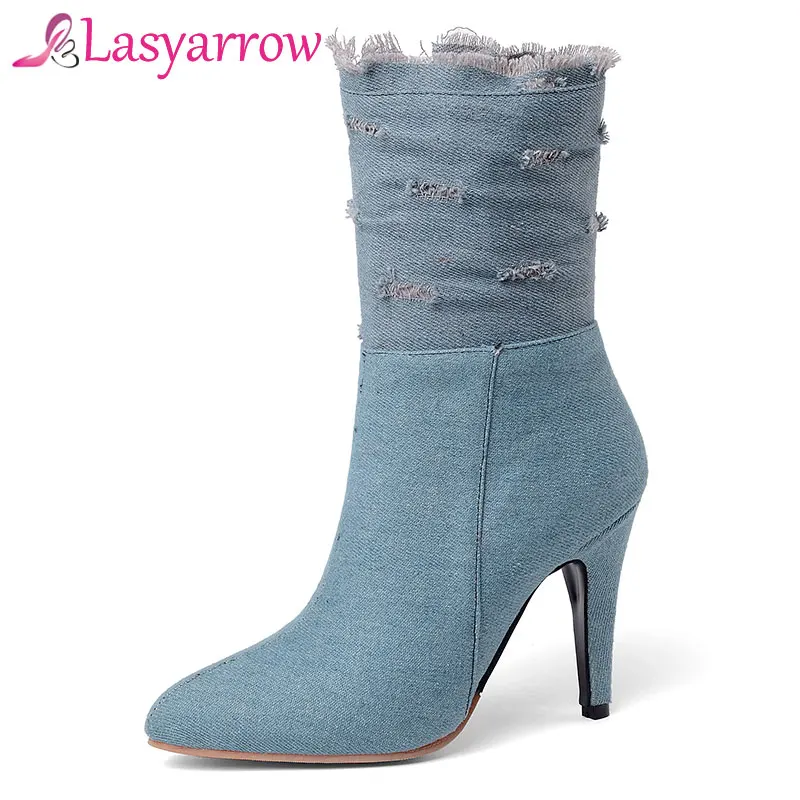 ladies denim boots