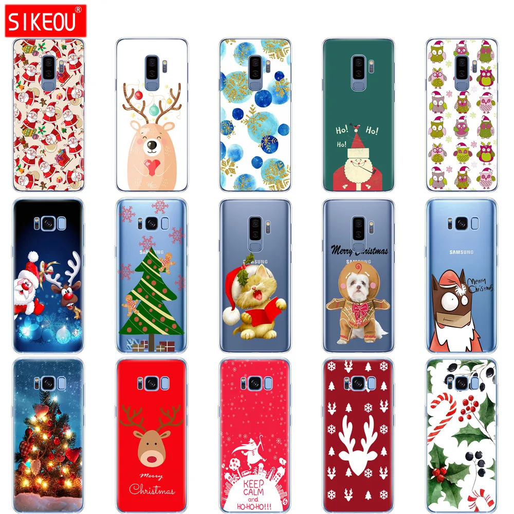 

silicone case for Samsung Galaxy S9 S8 S7 S6 edge S5 S4 S3 PLUS phone cover Santa Claus Merry Christmas tree