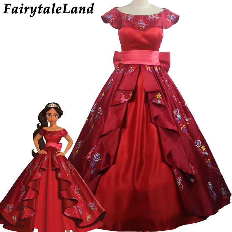 Elena of Avalor костюм принцессы Елены для косплея красное платье с вышивкой костюмы на