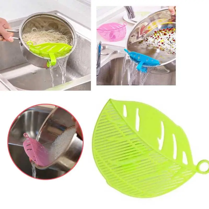 

Rice Sieve Beans Peas Leaf Shape Kitchen Supply Clips Gadgets Cleaning Tools