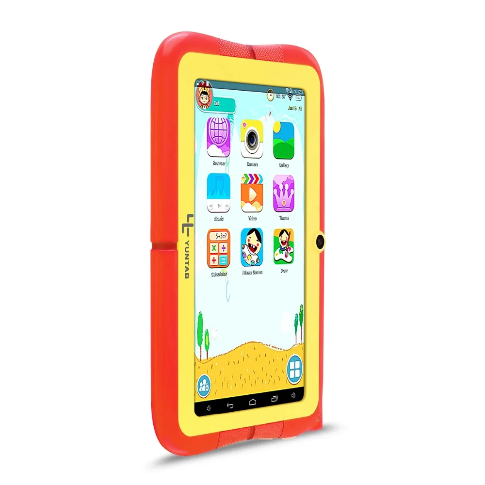 YUNTAB 4 цвета 7 дюймов Q88R Детские планшеты ПК Android 4,4 родительский Управление Ивава программного обеспечения с шикарным Стенд чехол