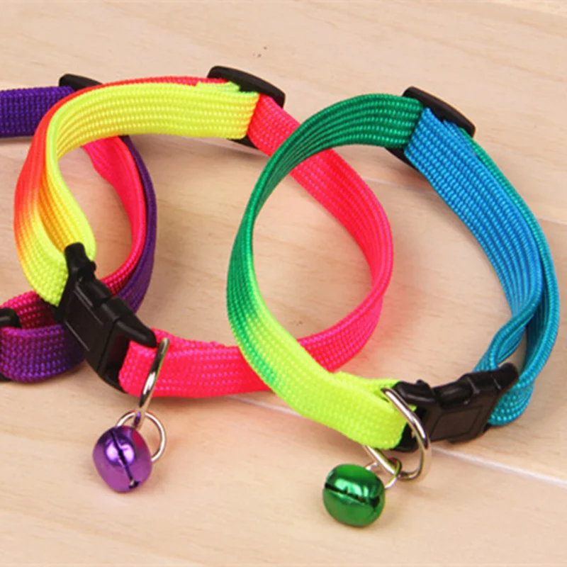 

Pet Colorful Collar Dog Cat Neck Collar Dog Colorful Bell Puppy HarnessDogs Harness