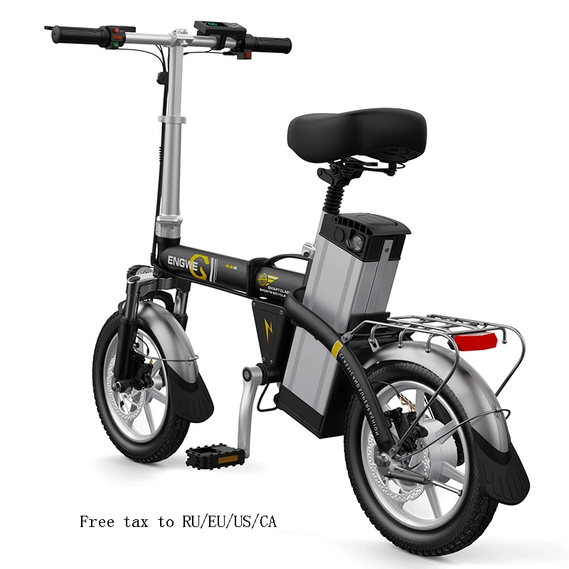 Discount 14inch Aluminum Folding Electric Bike 48V25A LG Battery 350W Powerful Motor electric Bicycle Scooter e bike City e bike two seat 31