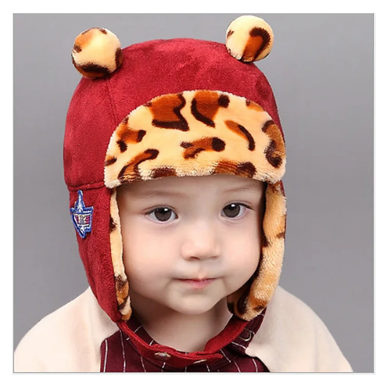 Winter plush camouflage ear muff Imitation velvet baby hat for Girls Boys headband Hats children photography costume baby caps