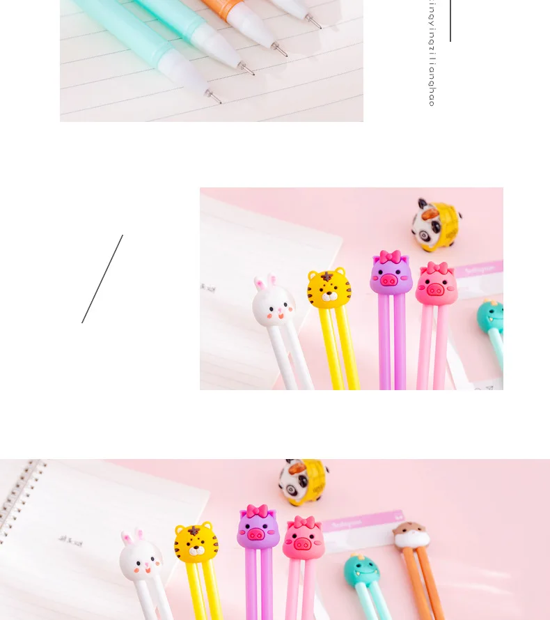 1 Set Cute Animal Creativity Kawaii Gel Pens for School Officel Supplies Gift Stationery 0.38mm Pen