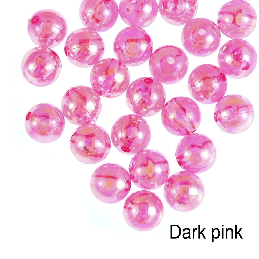 NEW 50pcs 8mm Colorful DIY Beads Round Acrylic Handmade Beads with Hole for Craft Making DIY Bracelet Necklace - Цвет: dark pink