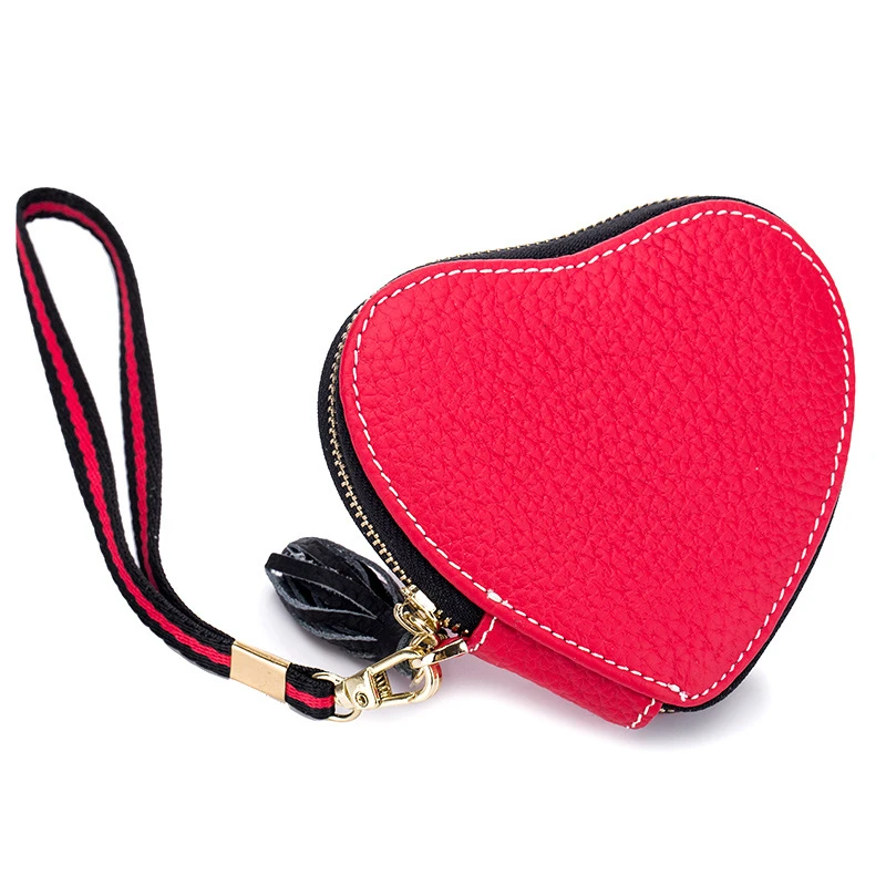Marca cero muñeca cuero real genuino lindo en forma corazón mini cambio Cartoon mujeres pequeñas carteras moda monedero monederos|brand coin purse|coin pursecoin purse brand - AliExpress