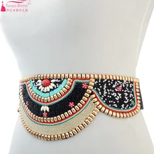 Богемные свадебные пояса Цыганский элегантные свадебные аксессуары бисера Люкс Sash два Цвета ZA038