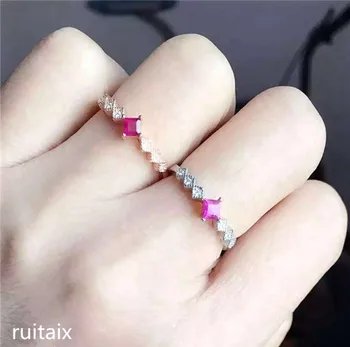 

KJJEAXCMY fine jewelry 925 pure silver encrusted with natural ruby lady's sunflower ring jewelry simple jewelry