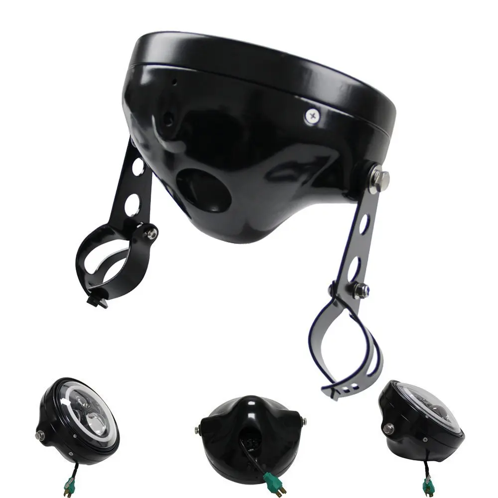 

7 Inch Housing and 7" LED Headlight Motorcycle moto LED Headlight With Angle Eyes For Harley Motorcycle liang