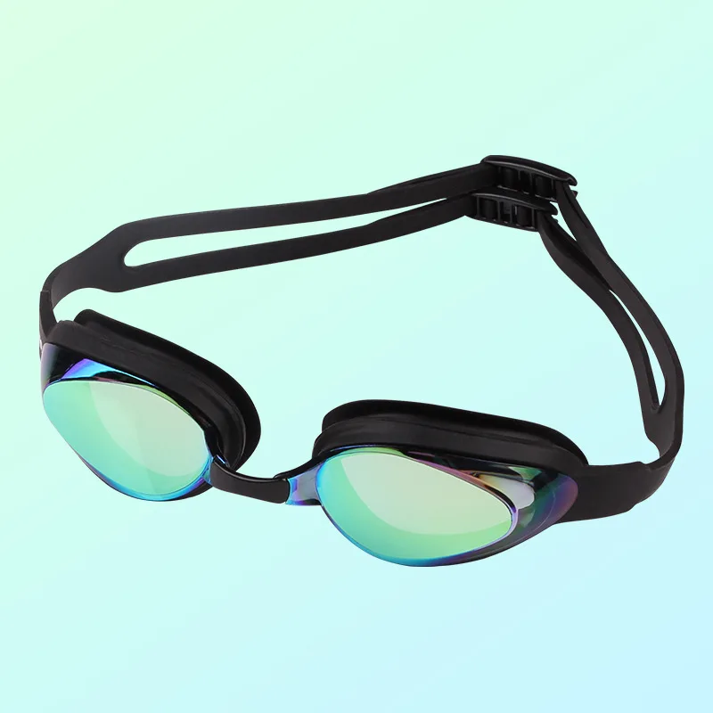 Профессиональные силиконовые очки для близорукости-1,5~-6,0, очки для плавания, анти-туман, УФ очки для близорукости, очки для плавания для мужчин и женщин, очки для плавания для близорукости - Цвет: Plating Black
