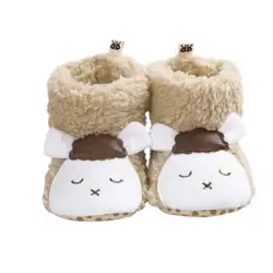 Детские Обувь для девочек зима теплая Panda пинетки Сапоги и ботинки для девочек малышей Подошва Обувь 0-18 месяцев