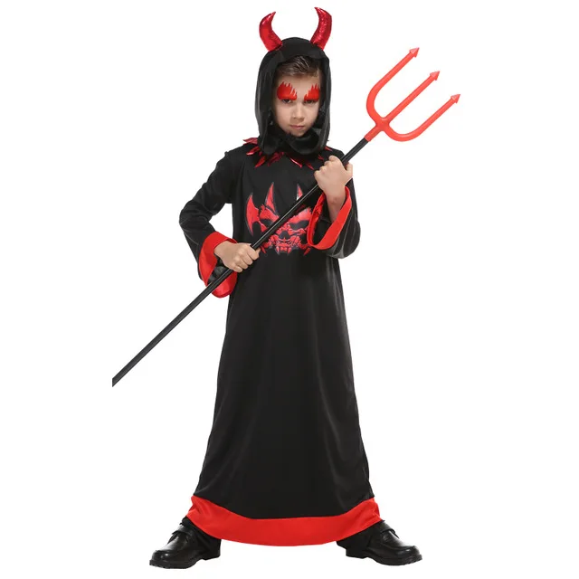 Костюм на Хэллоуин для детей; одежда дьявола для мальчиков; призрачная летучая мышь; костюмы вампира; Dree up; граф; Дракула; бык; демон; король; Fiendfyre - Цвет: no prop