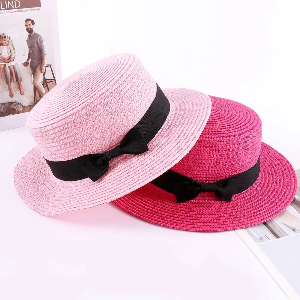 Прекрасный Разных Цветов Летняя Панама для девочек детская соломенная шляпа Кепки пляжная сумка для шляп брелок в виде цветка сумки