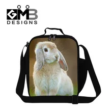 Детская одежда с милым кроликом; 3D рюкзак с принтом для мальчиков и девочек Lunchbag детские сумки через плечо сумки для пикника кошки собаки Лев животных