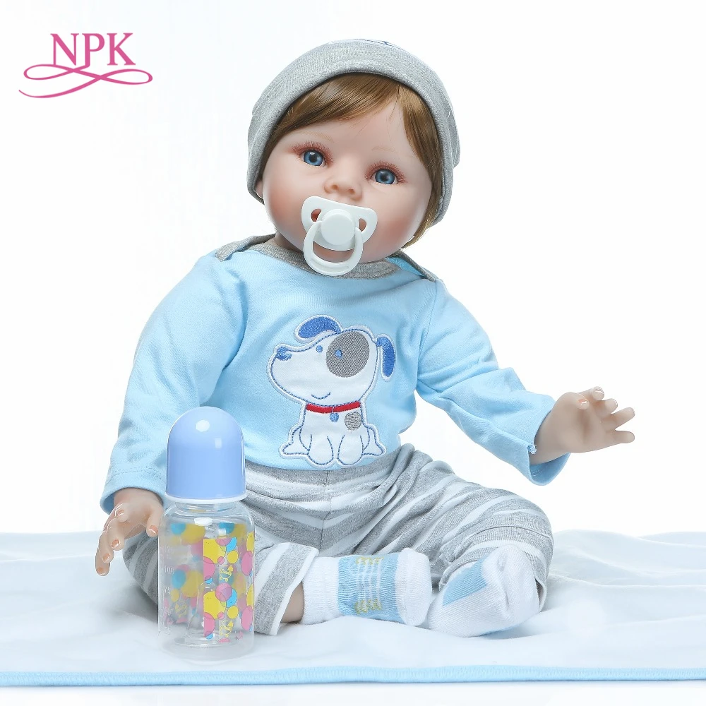 

NPK 22''Handmade Silicone vinyl adorable Lifelike toddler Baby Bonecas girl kid bebe doll reborn menina de silicone