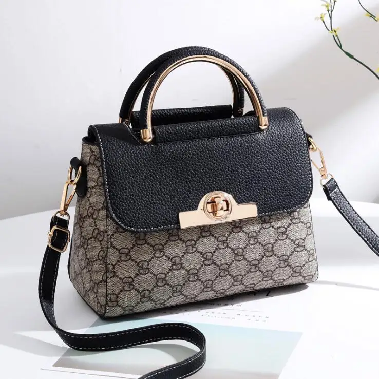 

Women Brown Handbags Casual Tote Letter Printing High Capacity Lady Shoulder Bag Crossbody bag