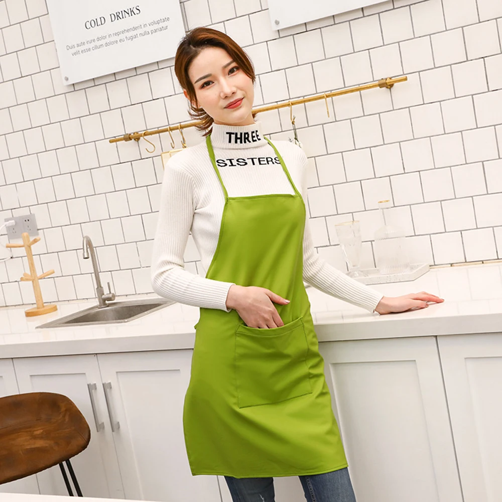 

Pure color Waterproof Aprons Oil proof Apron Cleaning Cooking Women Men Chef Kitchen Home Restaurant Cafe Cleaning