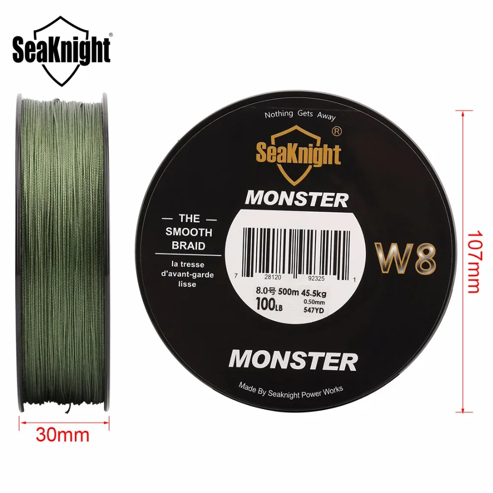 SeaKnight Монстр 500 м 0,8# 15LB 6,8 кг 8strands супер прочная леска Широкий формат Технология PE плавающая леска