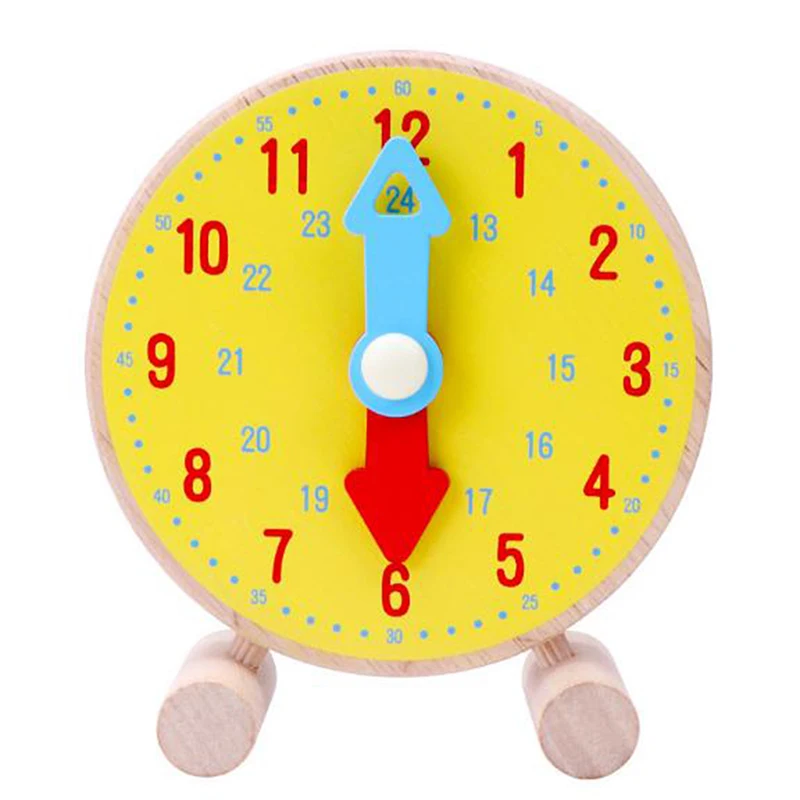

Handmade Wooden Clock Toys For Kids Learn Time Clock Educational Toys Develop Intelligence