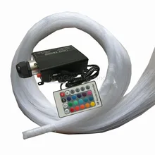 RGB светодиодный 16 Вт волоконно-оптический светильник двигатель+ 24key ИК-пульт дистанционного управления+ 500 шт. 0,75 мм 2 м конец свечения PMMA волоконно-оптический кабель
