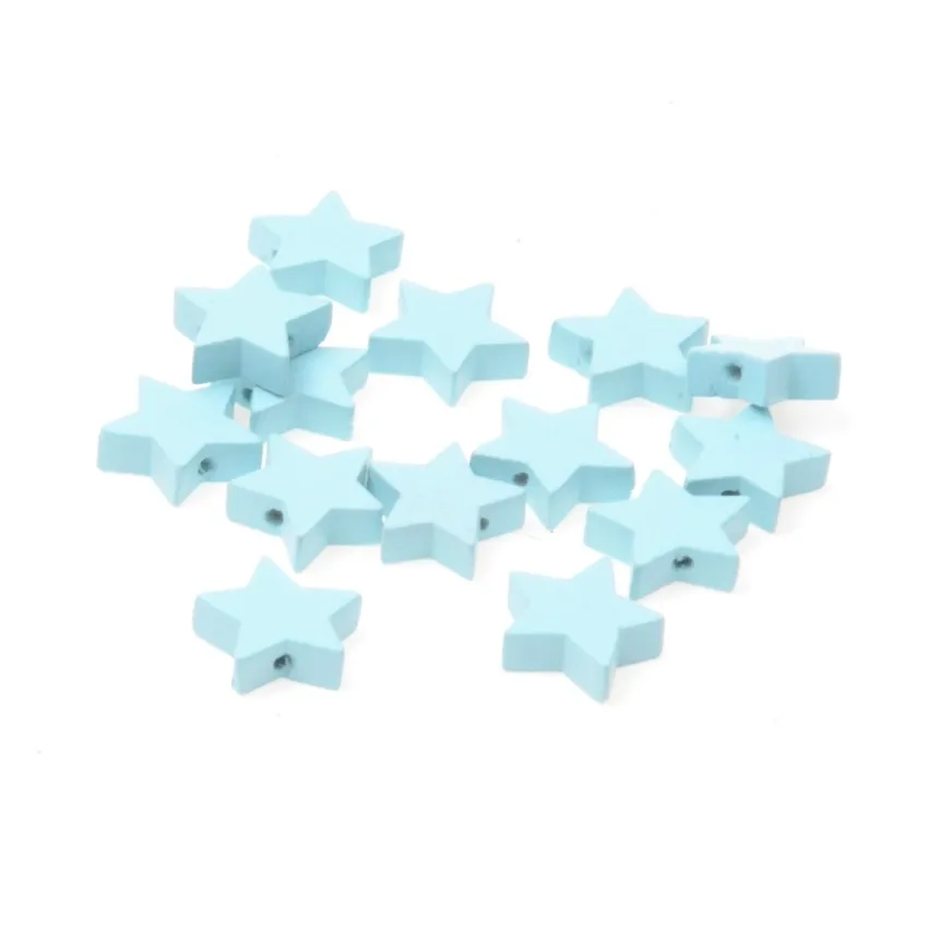 MIAOCHI DIY 50 шт./лот в форме симпатичной звезды Spacer деревянные бусины для ювелирных изделий Makeing детские игрушки с пустышками клип ремесла дерево бисера 19*19 мм - Цвет: Color 4