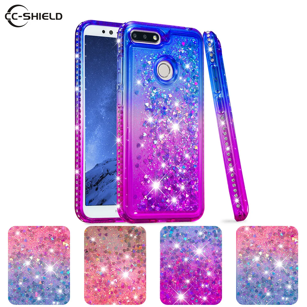

Quicksand Case for Huawei Honor 7C AUM-L41 Honor7C 5.7" Jewelled Phone Case for Huawei Honor C7 7 C AUM L41 5.7 inch Soft Cover