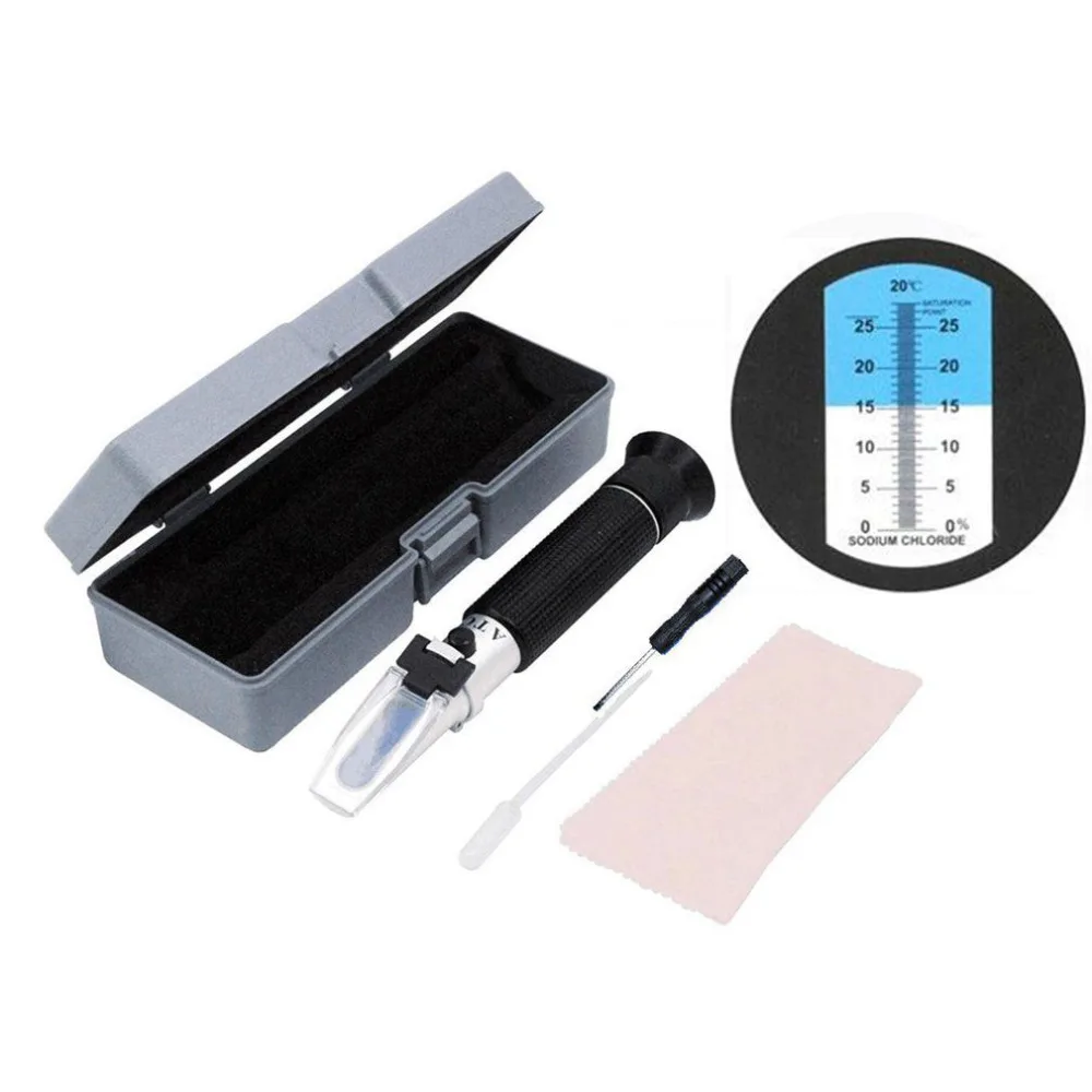 High Quality Portable 0 28 Handheld Salinity Refractometer Fluid Solution Salt Concentration
