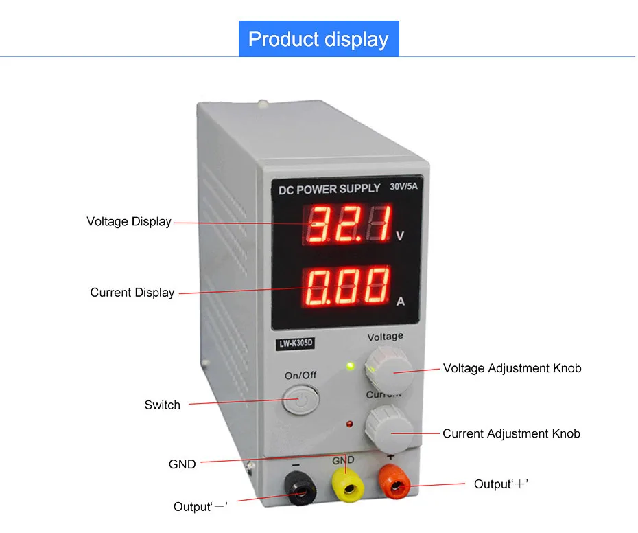 LW K305D источник питания постоянного тока Регулируемый источник питания 30В 5A обслуживание зарядки лабораторный блок питания Напряжение регулятор