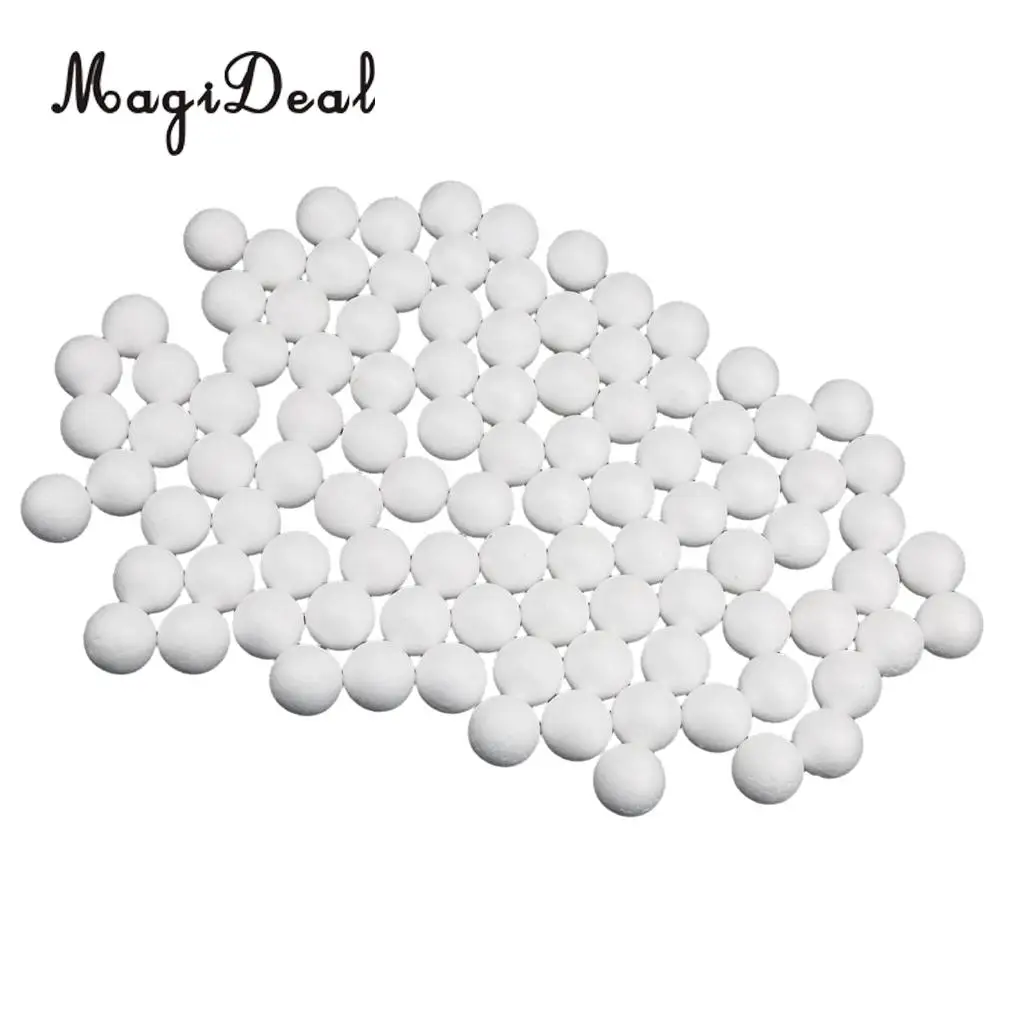 MagiDeal 100pcs  Modelling Craft Polystyrene Foam Balls for DIY Christmas Party Decoration Supplies Gifts25mm -White 