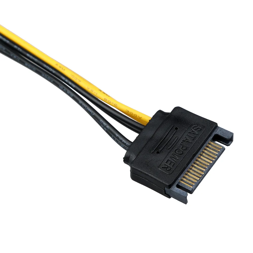 Mosunx 15pin SATA Power To 6pin PCIe PCI-e PCI Express Adapter Cable For Video Card Dropshipping