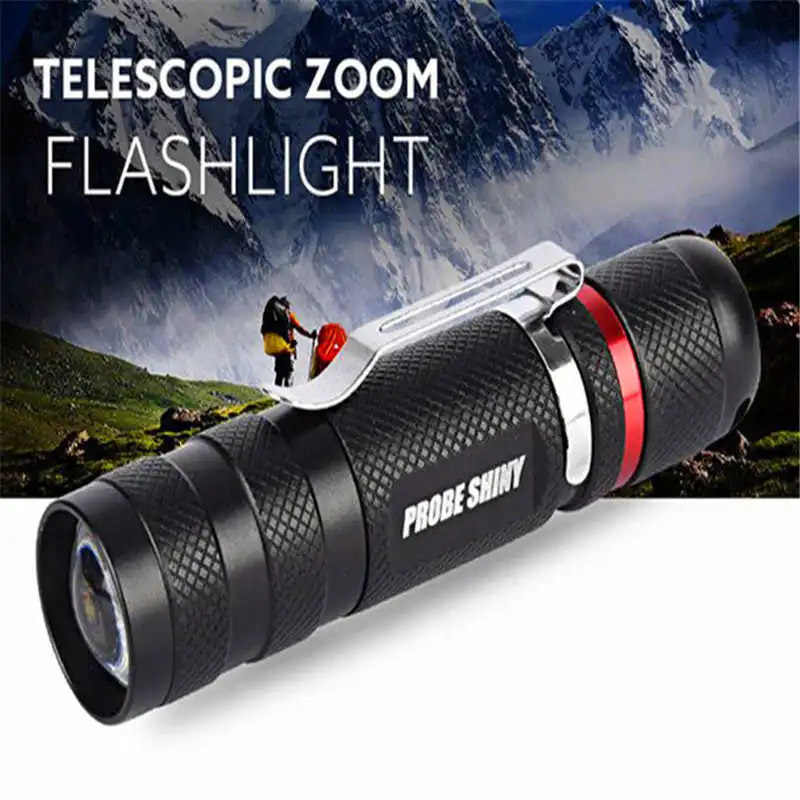 G700 Zoomable XML lanterna led Q5 Tactical Flashlight+14500 Battery+Charger+Case led flashlight rechargeable #4A28 (2)