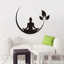 Художественный дизайн, украшение для дома, Виниловая наклейка на стену с изображением Луны и Будды, съемный красочный Декор для дома, отличительные знаки в комнатах