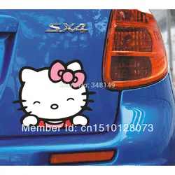 Забавный автомобиль Интимные аксессуары рисунок «Hello Kitty» Наклейки для автомобиля и Наклейка для Toyota Форд Chevrolet Volkswagen Гольф Honda Hyundai Kia Lada Skoda