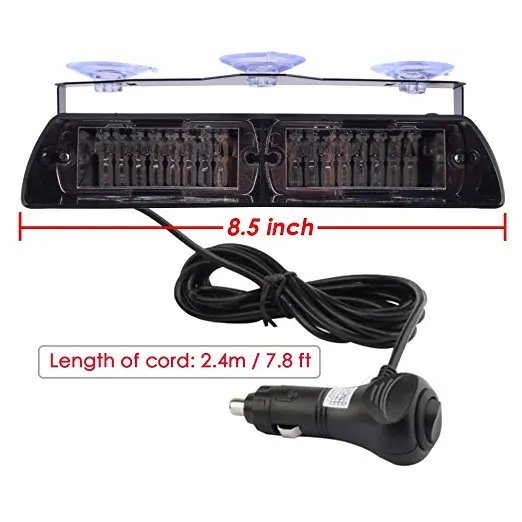 Online Coche 16 LED rojo ámbar azul blanco señal Viper S2 policía estroboscópico Flash luz Dash emergencia intermitente parabrisas luz de advertencia 12v