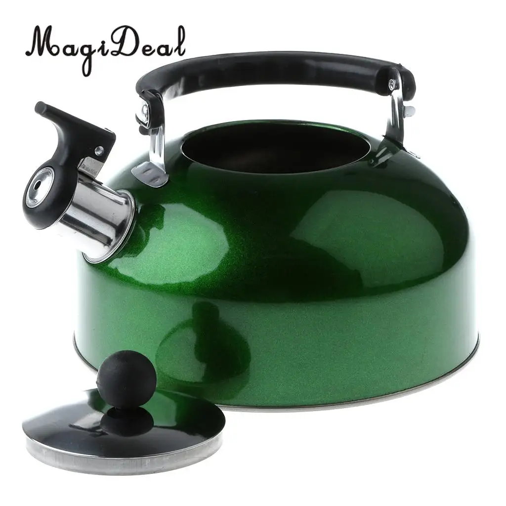Lightweight MagiDeal Whistling Kettle Stainless Steel Camping Kitchen Tea Coffee Water Pot for Kitchen Fishing Picnic BBQ