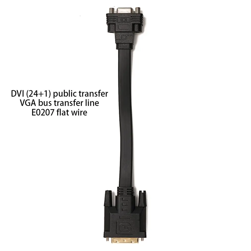 DVI D VGA кабель активный DVI-D Dual Link 24+ 1 мужчина к VGA Женский Видео С ПЛОСКИМ КАБЕЛЕМ адаптер конвертер 1080 P для ТВ-проектор