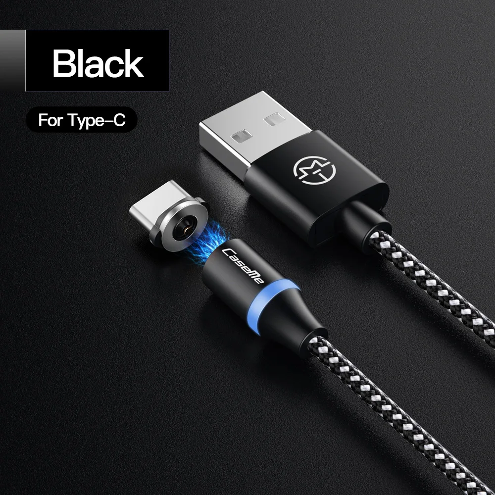 Магнитный зарядный кабель USB для c-type оборудования нейлон и светодиодный свет безопасный и надежный быстрый адаптер скорости