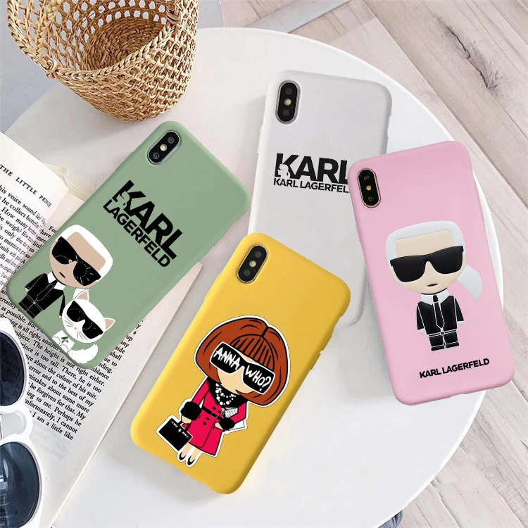 

Newest Karl Lagerfeld Color soft silicone phone case for iPhone 11 8 7 6 6S Plus X 7plus 6plus 8plus xs xr xsmax