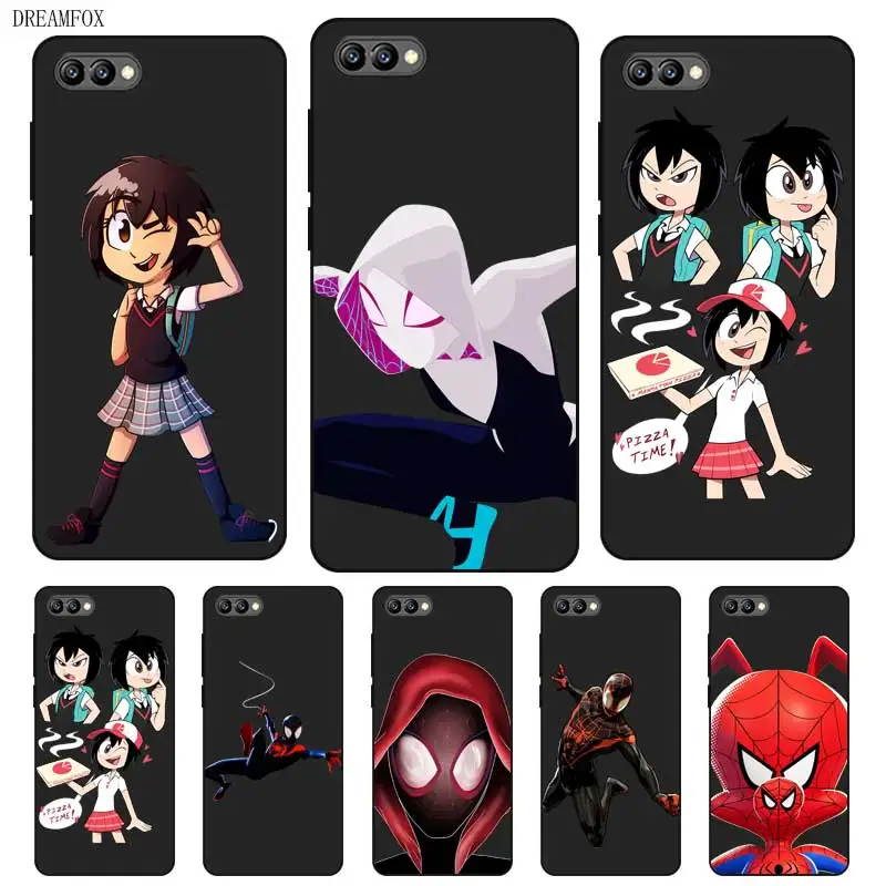 P201 Spider-man Black Silicone Case Cover For Huawei Honor 6A 6C 6X 7C 7X 8 Lite Pro |