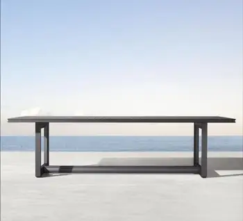 

New arrival patio outdoor garden aluminum luxe rectangular dining table
