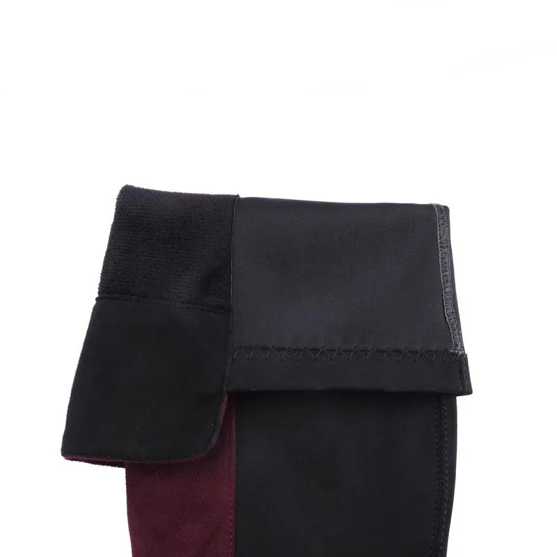 Dames Bottes Rizabina 34 Taille Noir Boucle Appartements 43 Cuissardes Chaussures Sur Couleur vin ardoisé Femmes Rouge Femme D'hiver Mélangée Éclair Fermeture Genou nqF7qgXrW