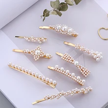 Милые жемчужные металлическая заколка для волос для Для женщин девочек шпилька для волос с горным хрусталем заколка зажим для волос Бобби Праздничная свадебная брошь аксессуары для укладки волос