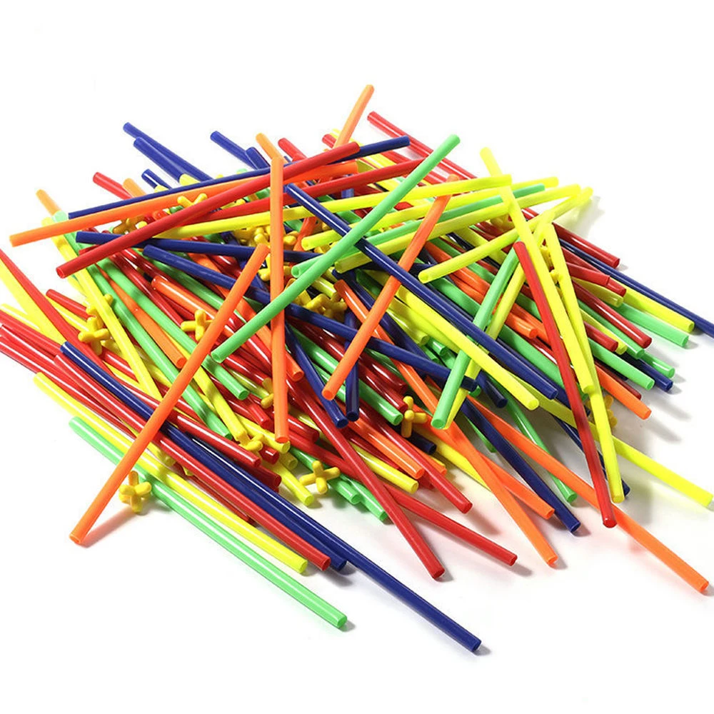 4D Straw Interlocking Educational Toys Plastic Building Block Bricks Set Kids